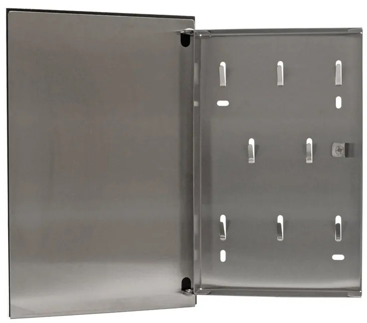 Skrzynka na klucze KEY GLASS, na 8 kluczy, czarna