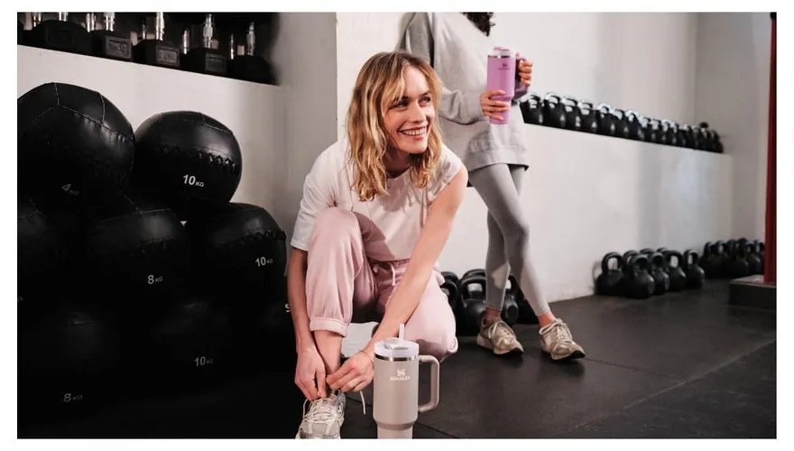 Jasnoszary termos ze słomką ze stali nierdzewnej 1,18 l Quencher H2.0 FlowState Tumbler Ash – Stanley