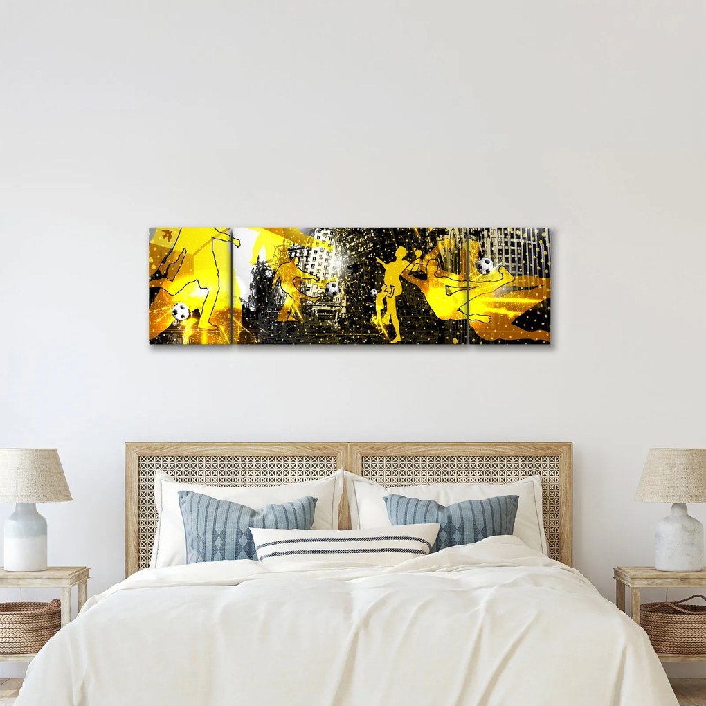 Obraz - Piłka nożna w wielkim mieście (170x50 cm)