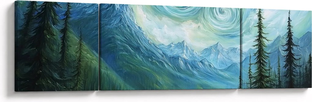 Obraz - Krajobraz z nutą Van Gogha (170x50 cm)