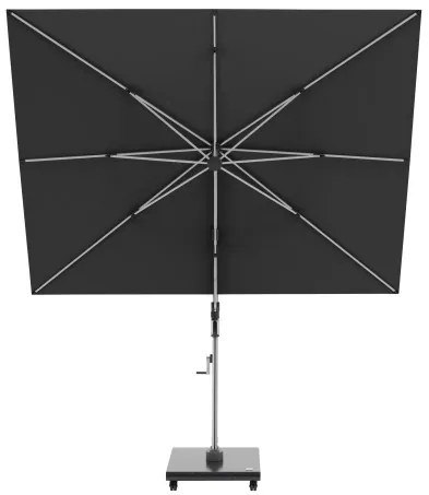 KNIRPS 320 x 320 cm - luksusowy wahadłowy parasol ogrodowy z drążkiem bocznym : Kolor parasola Knirps - Czarny