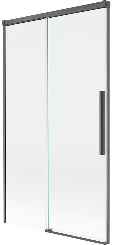 Mexen Rox parawan nawannowy 2-skrzydłowy rozsuwany 100 x 150 cm, transparent, gun gray szczotkowany - 8C9-100-001-66-00