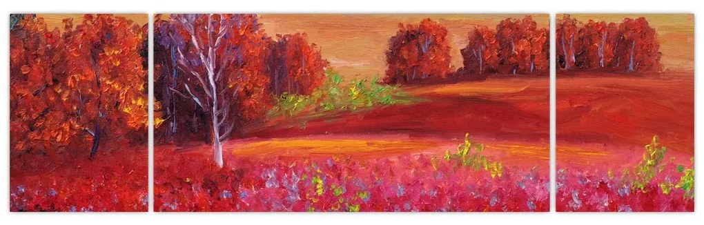 Obraz czerwonego krajobrazu (170x50 cm)