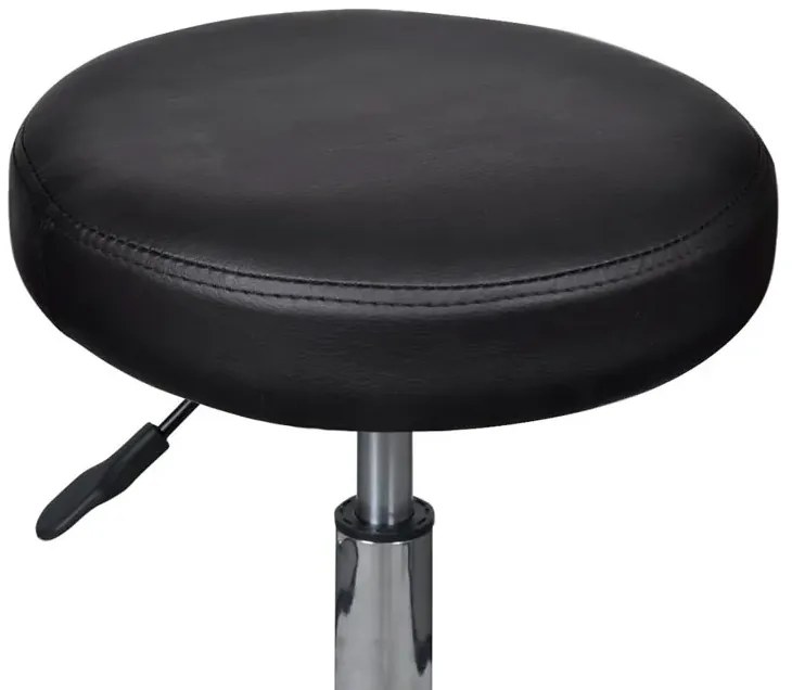 Zestaw czarnych okrągłych taboretów na kółkach B1-M09