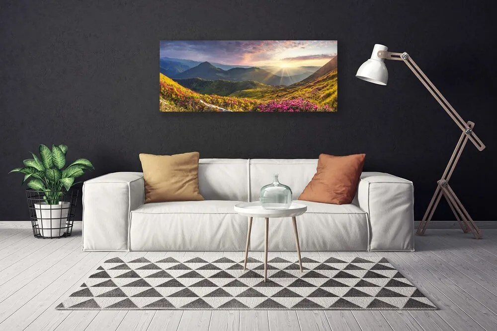 Obraz drukowany na płótnie Słoneczna Polana pod Szczytami