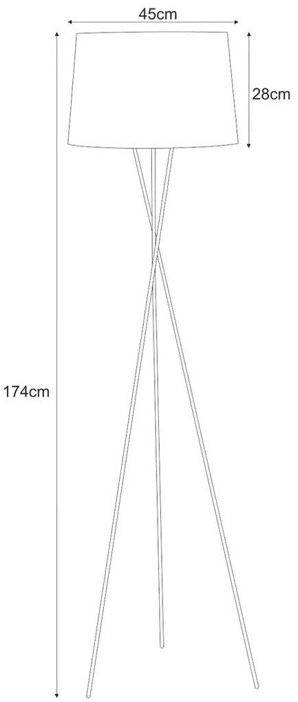 Czarno-złota lampa podłogowa trójnóg - S912 Pira