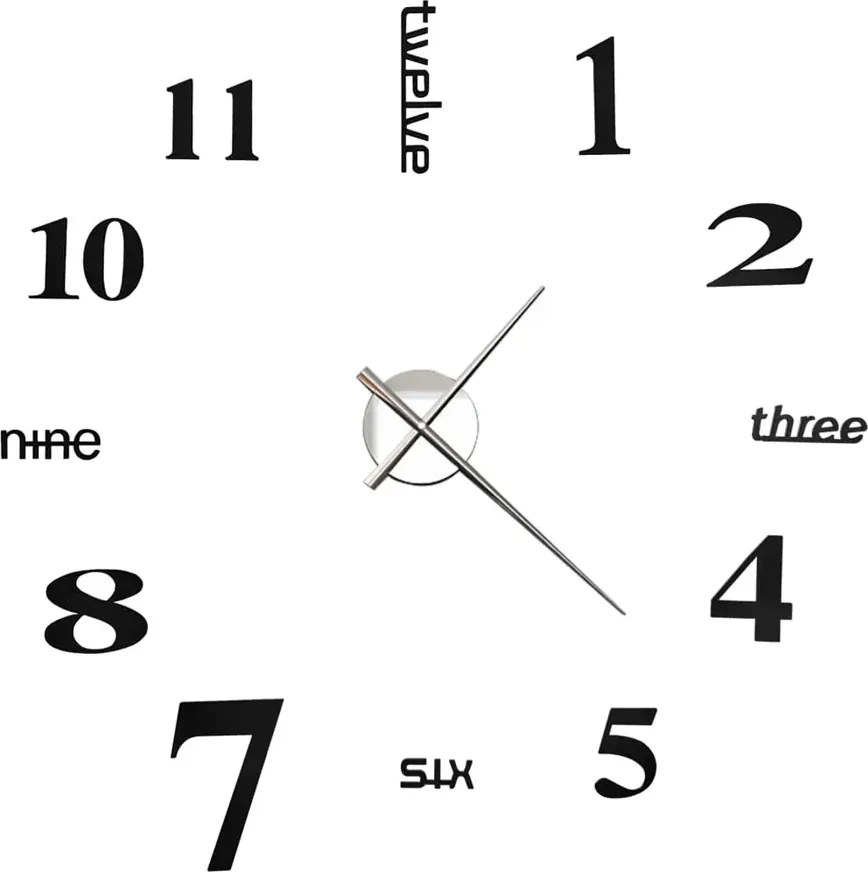 Stylowy czarny zegar ścienny 100cm Z3-F29