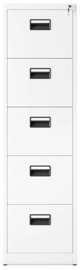 Szafa kartotekowa metalowa z 5 szufladami biała, 460x1625.5x620 mm: SARA