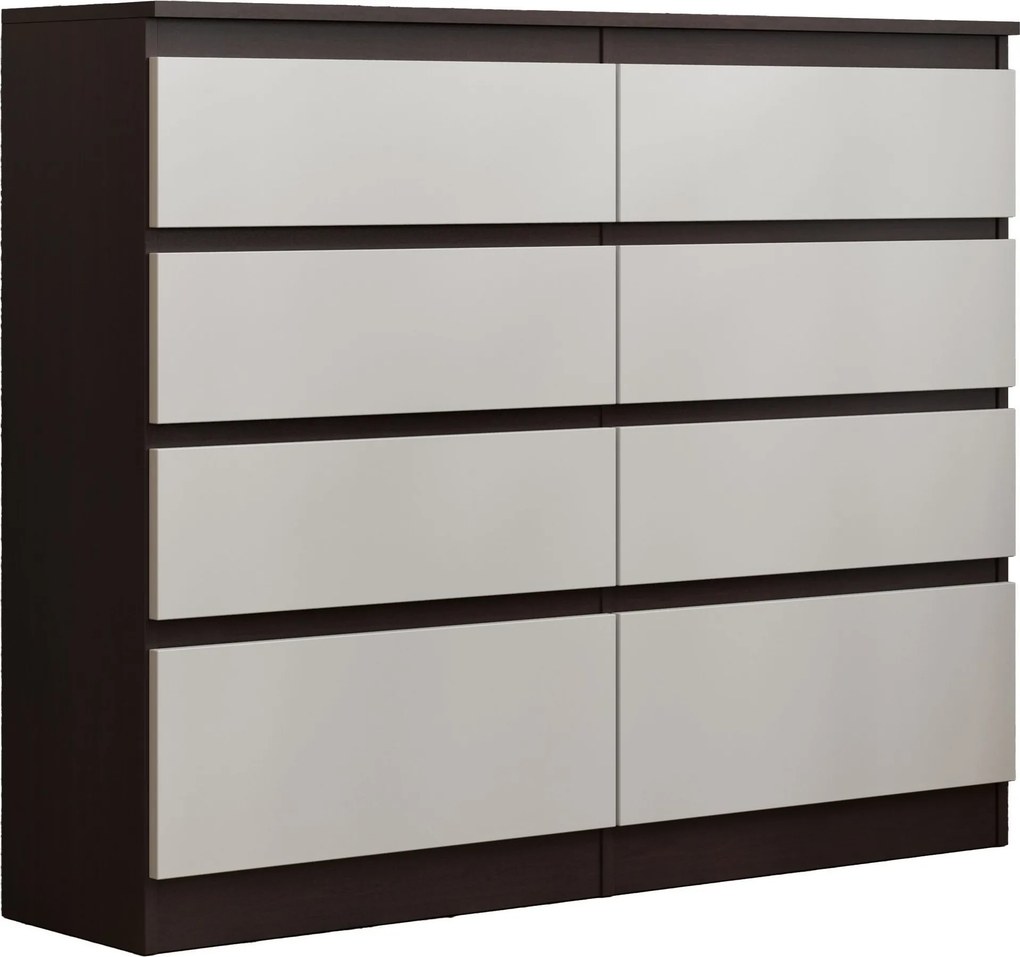 Komoda ADRIANO 120 cm do Salonu Sypialni 8 Szuflad Wenge