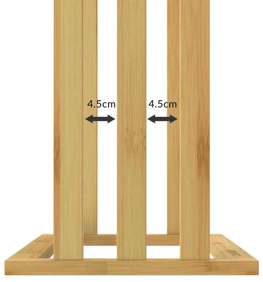 Stojak na ręczniki RUBBY z metalowymi rurkami, 46x24x84cm, brąz/srebrna Casaria