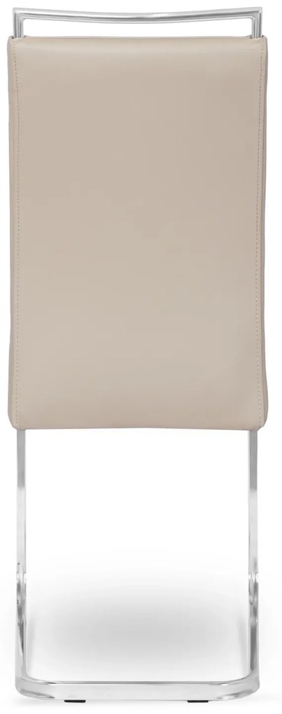 Krzesło Tapicerowane do Jadalni LOCA Beżowe Na Płozach Ekoskóra Nowoczesne