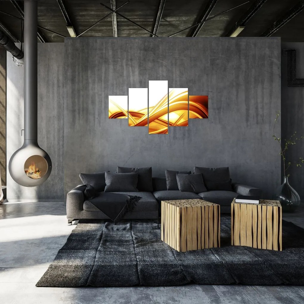 Obraz - Żółta abstrakcja (125x70 cm)