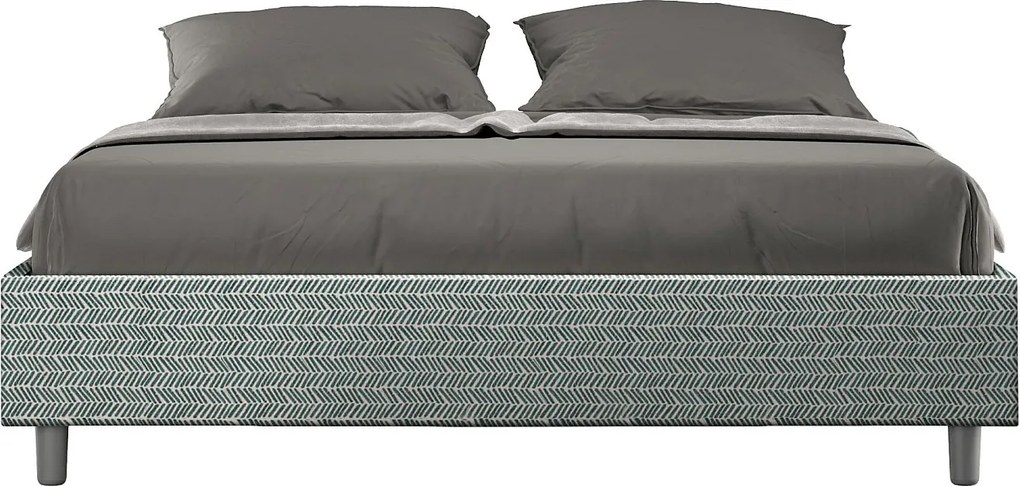 Łóżko wyposażone w stelaż z listwami tapicerowane 160x200 tkaniny Aragona 7 Błękitny Azelia