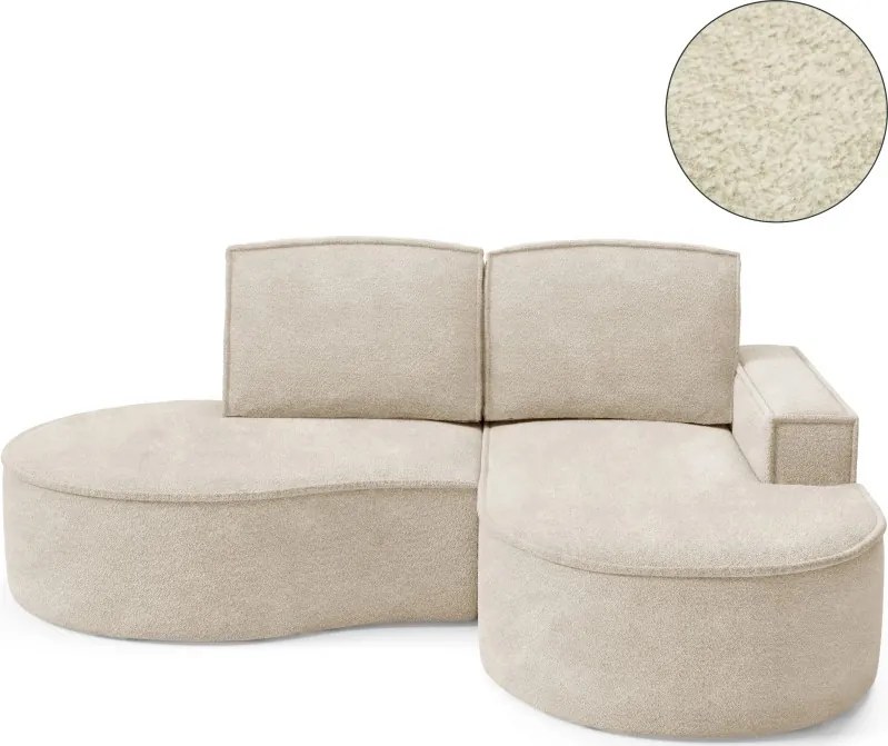 Narożnik MOLLY Prawostronny bez funkcji spania, wolnostojący tkanina ABRIAMO 03 Beżowy