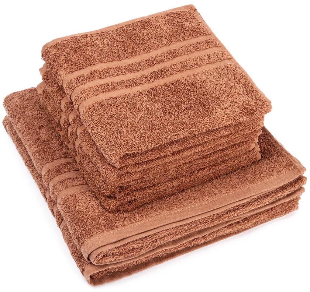 Zestaw ręczników „Classic” brązowy, 4 szt. 50 x 100 cm, 2 szt. 70 x 140 cm, 4 szt. 50 x 100 cm, 2 szt. 70 x 140 cm