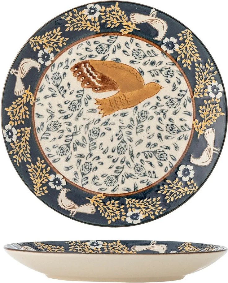 Niebieski kamionkowy talerz deserowy ø 16 cm Hezha – Bloomingville