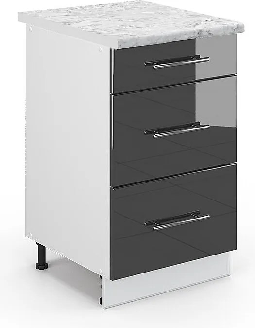 Szafka dolna do kuchni antracyt wysoki połysk 50x60x82 fame-line