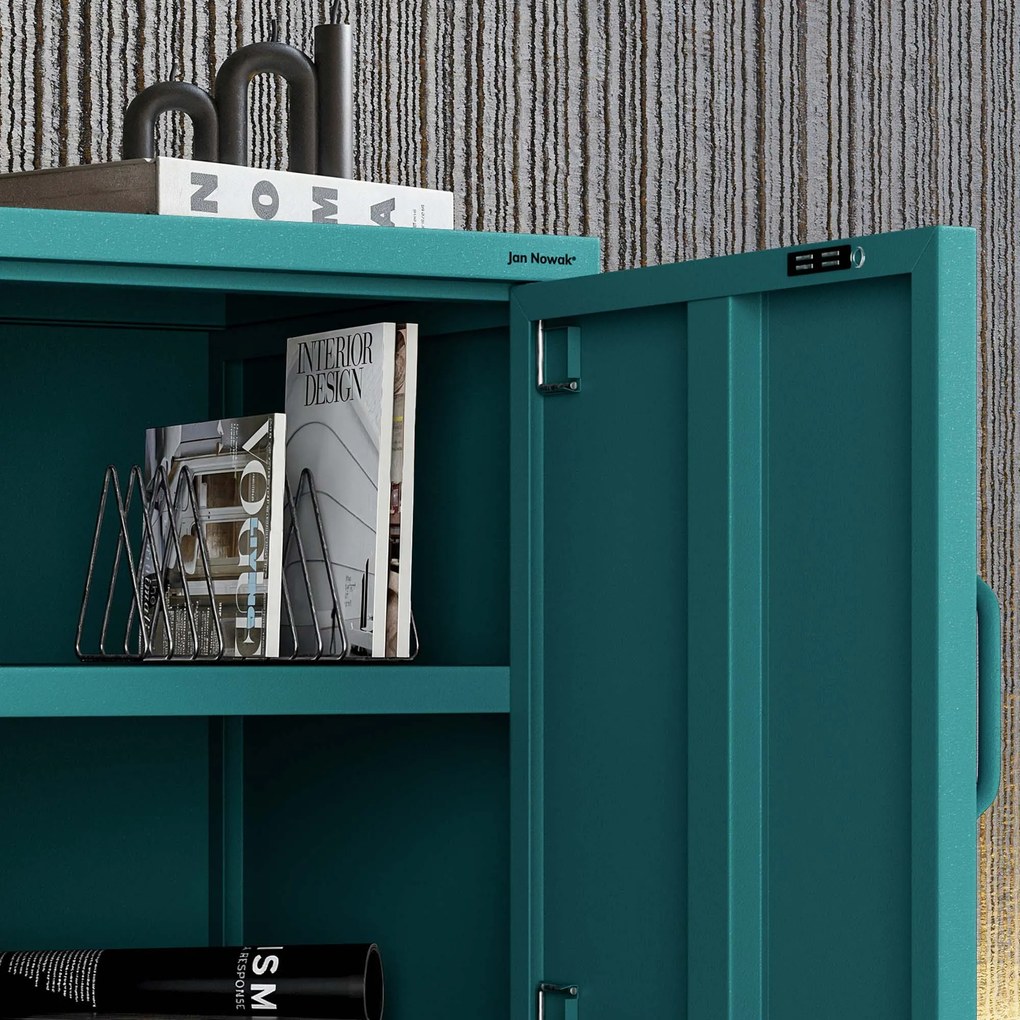 Szafka nocna metalowa morska Modern MIA, 424 x 595 x 400 mm