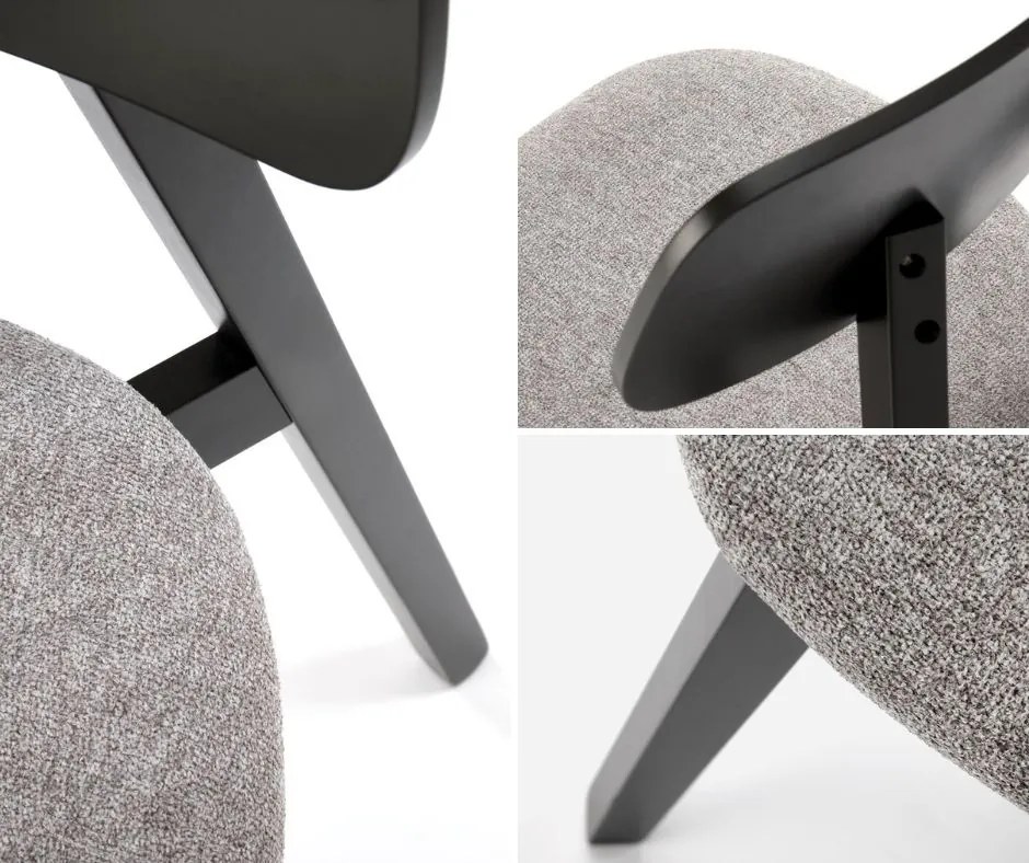 Drewniane krzesło w stylu retro z tapicerowanym siedziskiem Hylo Halmar