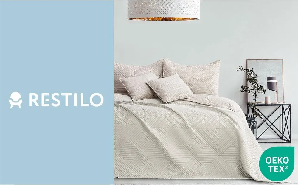 Kremowa narzuta pikowana z mikrowłókna 240x260 cm Softa – Restilo