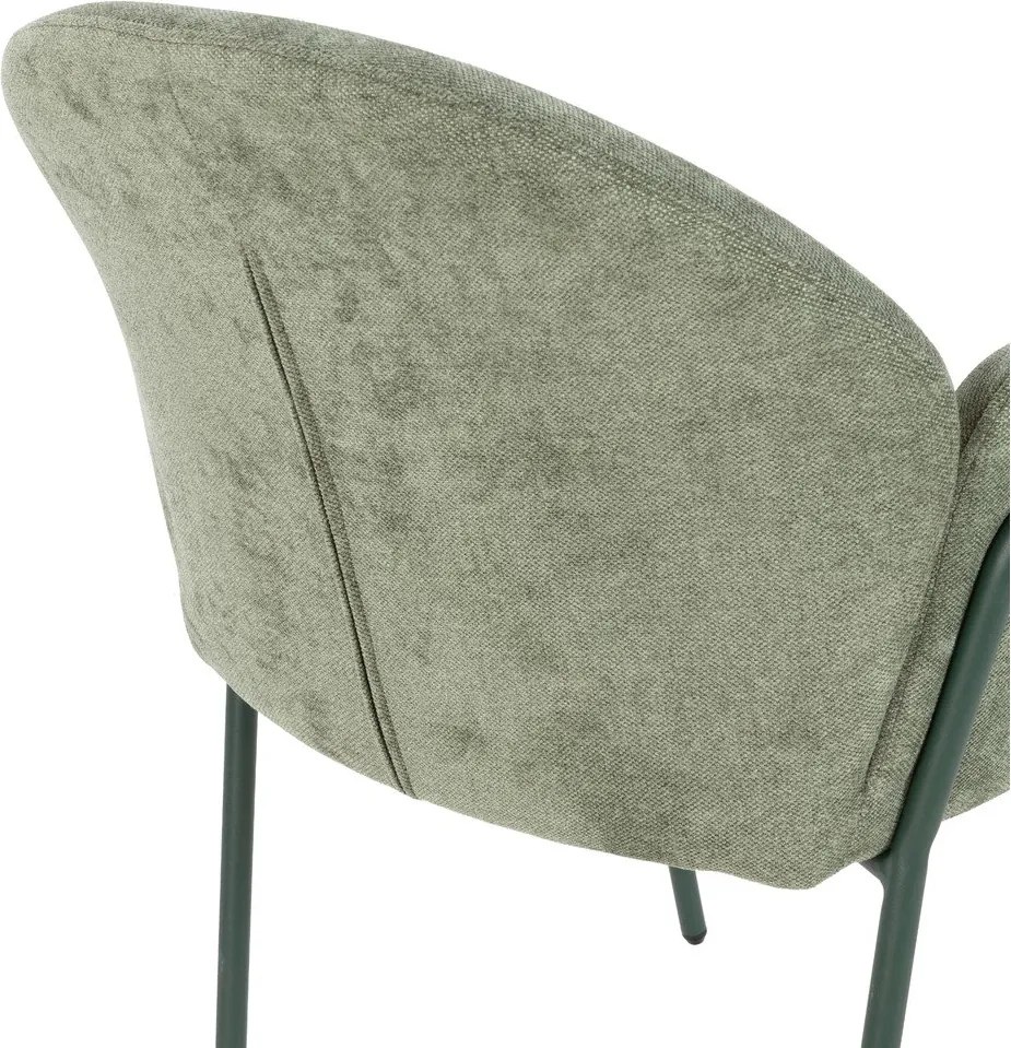 Zielone tapicerowane fotele jadalniane zestaw 2 szt. Aslin – MOME