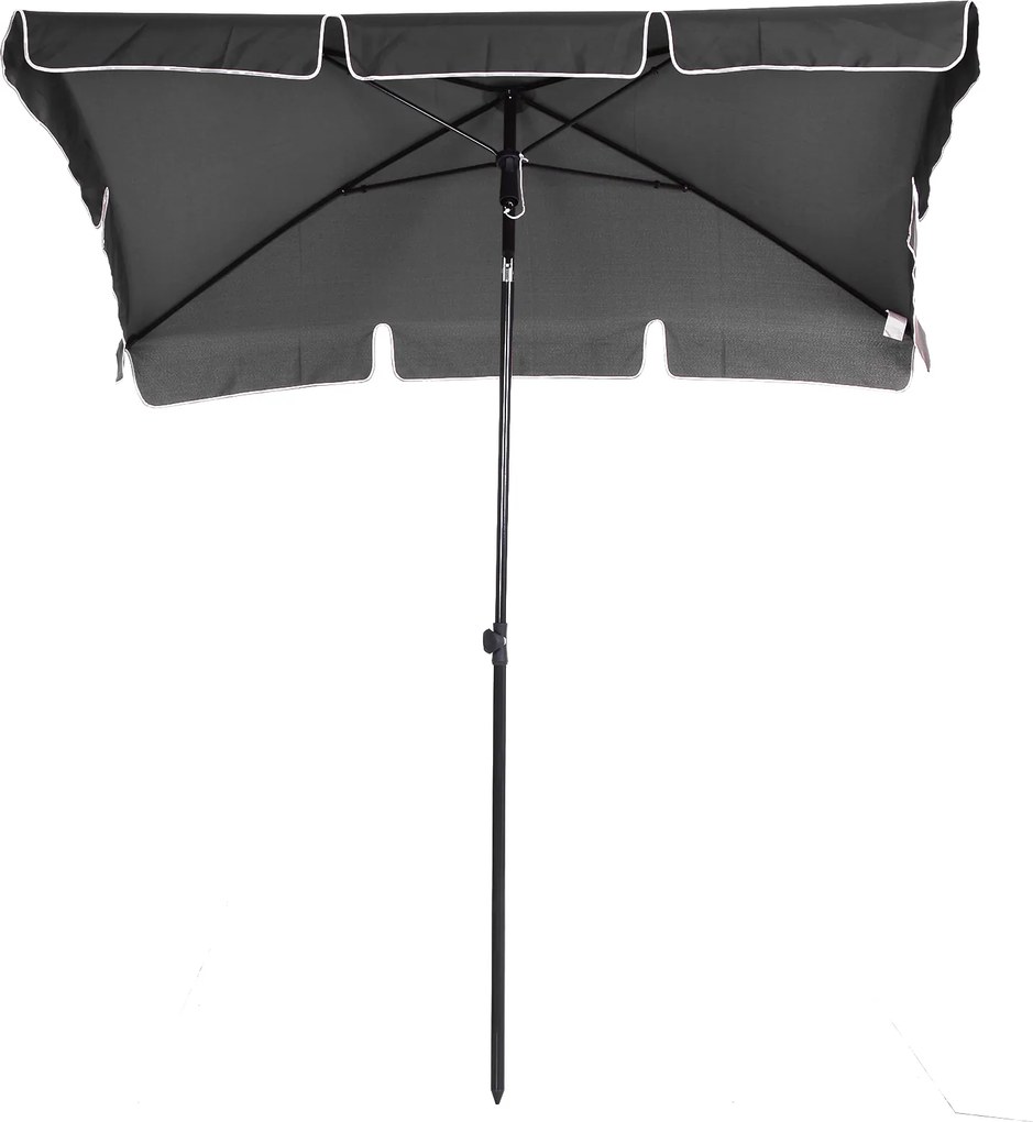 Outsunny Parasol Ogrodowy Składany Ochrona UV Szary Czarny Stylowy i Praktyczny do Ogrodu Balkonu Plaży | Aosom PL