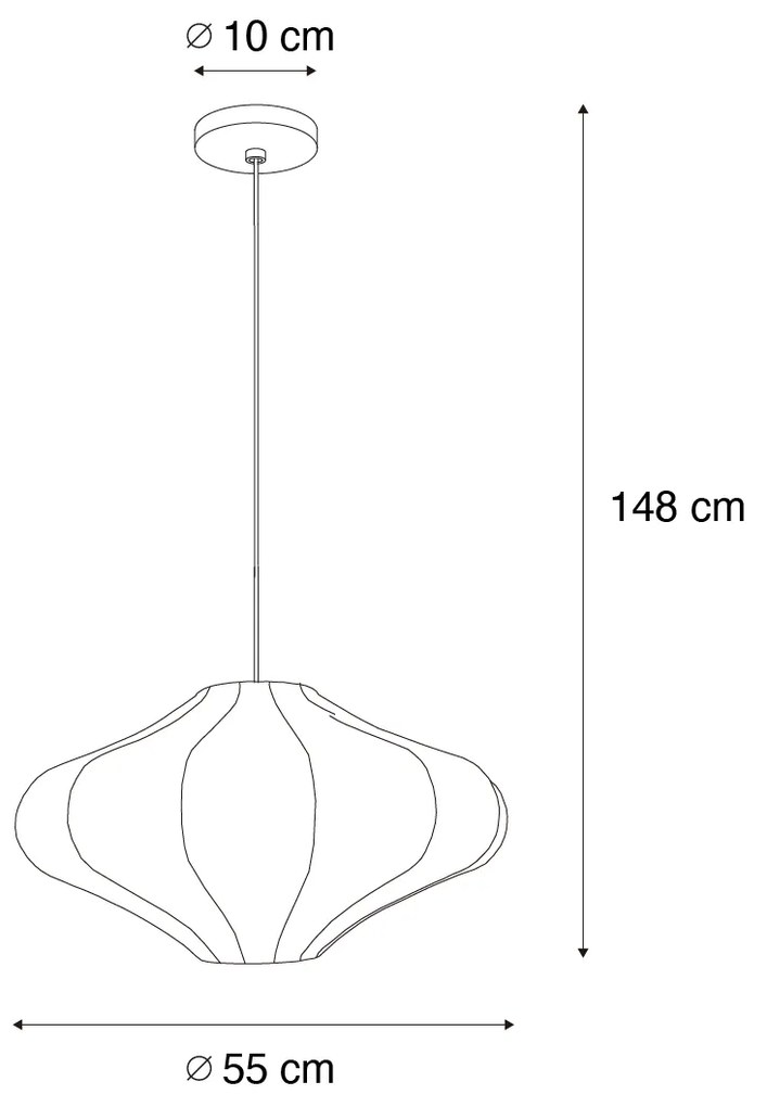 Lampa wisząca w stylu japandi, biała, 50 cm - PluDesignerski Oswietlenie wewnetrzne