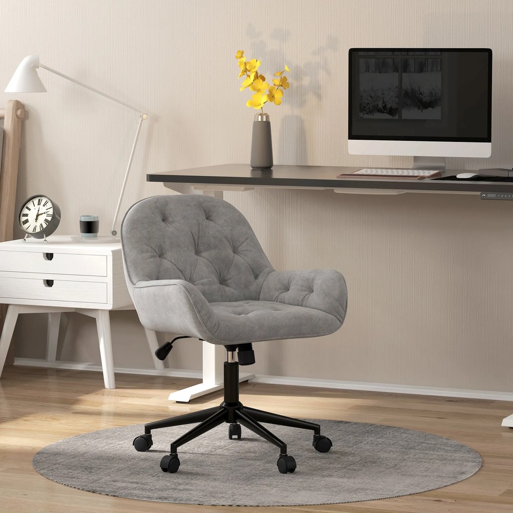 Vinsetto Ergonomiczny fotel wypoczynkowy z miękkim mechanizmem regulacji Jasnoszary metaliczny aksamit