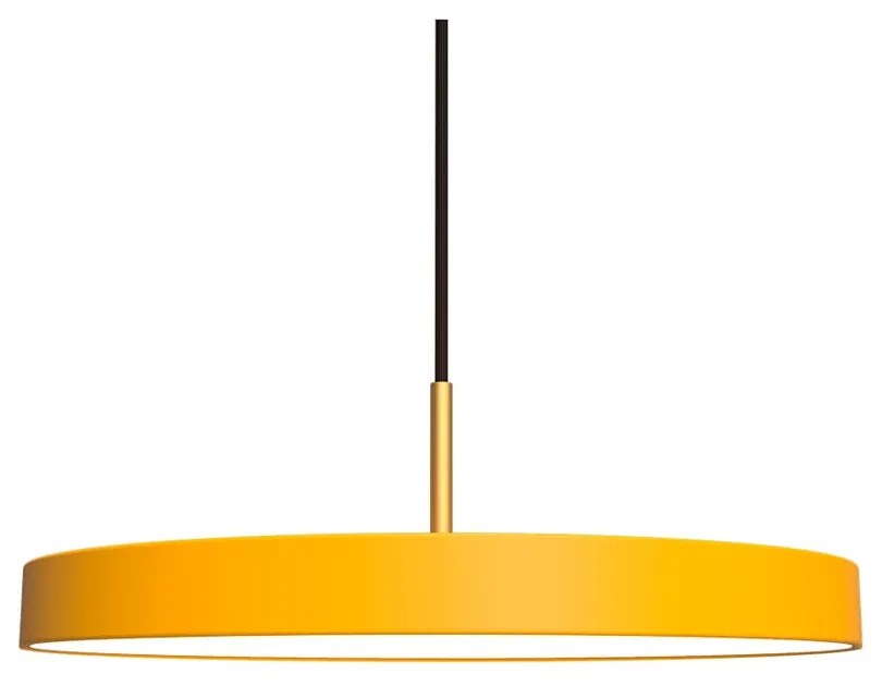 Żółta lampa wisząca LED z metalowym kloszem ø 43 cm Asteria – UMAGE