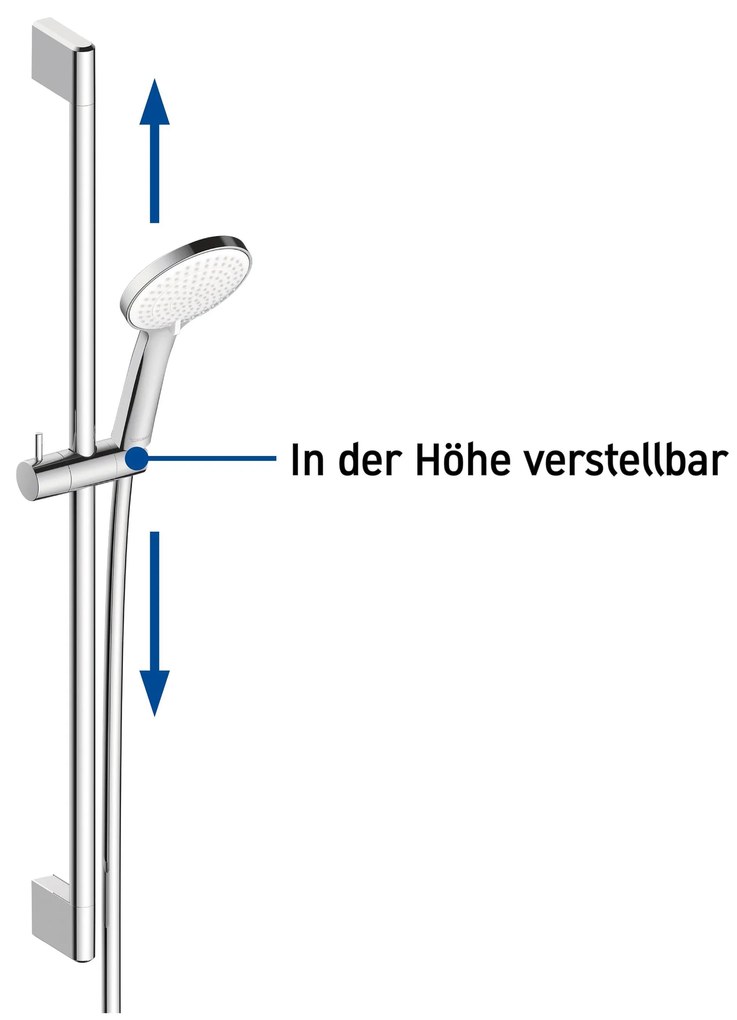 Duravit DuraVelez bateria prysznicowa podtynkowa z głowicą prysznicowąW komplecie z relingiem prysznicowym, kolanko ścienne