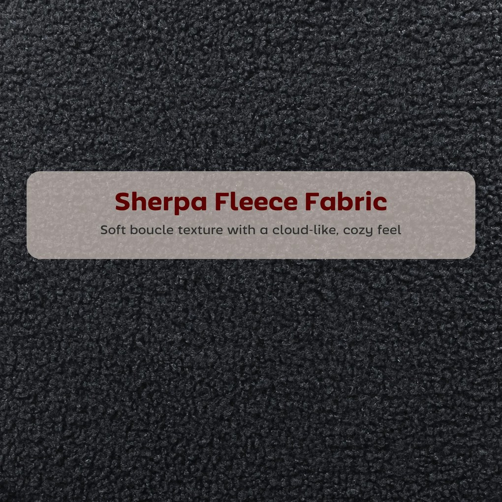 HOMCOM Zestaw 2 barstoli z tapicerowanym siedziskiem i podnóżkiem, pokryciem z polaru, ramą metalową, czarny