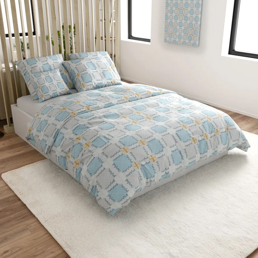 PrzytulneMieszkanie.pl PrzytulneMieszkanie.pl Pościel z mikrowłókna GALDAR niebieska Rozmiar pościeli: 70 x 80 cm | 140 x 200 cm