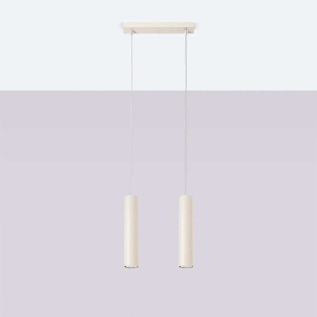 Lampa wisząca LAGOS 2 beżowa SOLLUX  LIGHTING