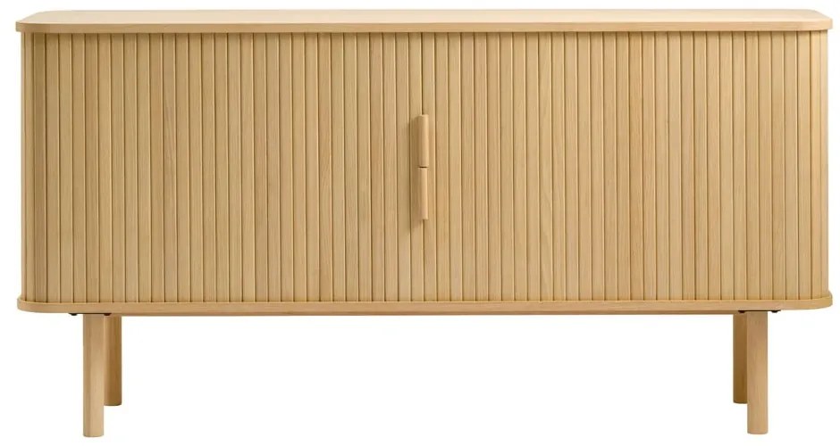 Niska komoda w dekorze dębu z drzwiami przesuwnymi 76x160 cm Cavo – Unique Furniture