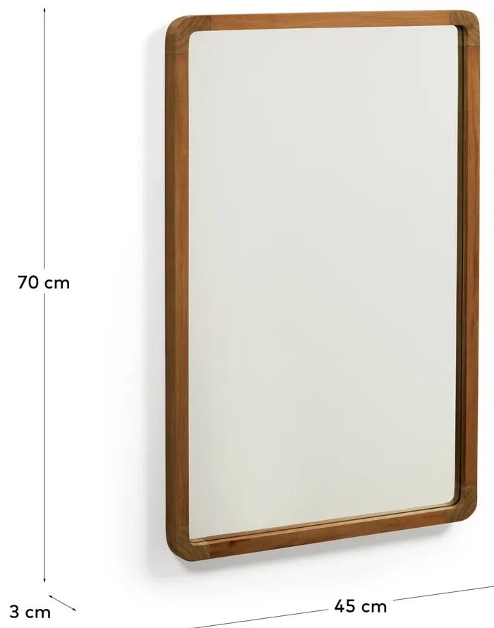 Lustro z drewnianą ramą ścienne 45x70 cm Shamel – Kave Home