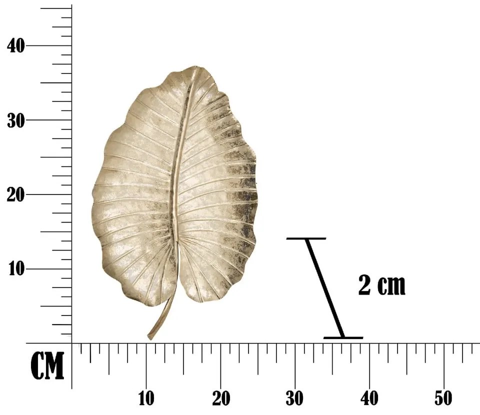 Dekoracja w złotej barwie Mauro Ferretti Leaf, 35,5x23 cm
