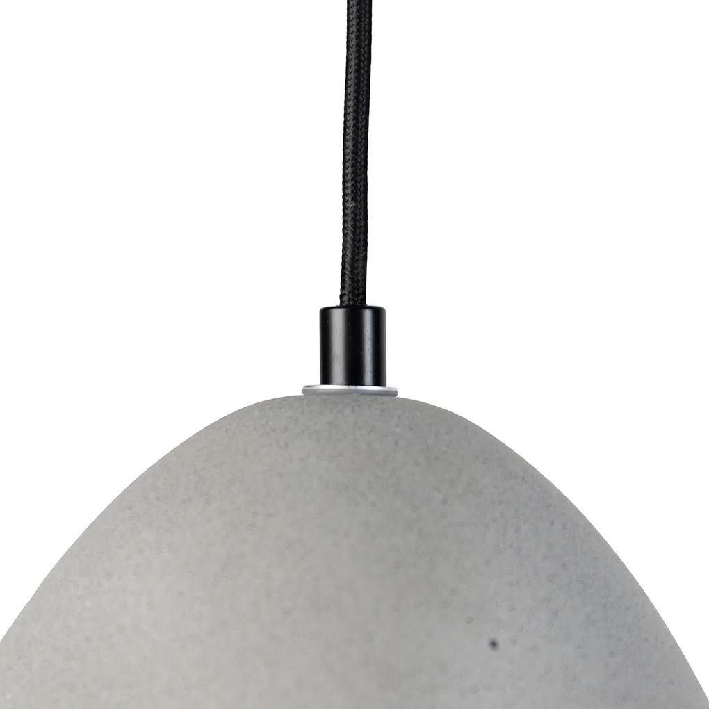 Nowoczesna lampa wisząca czarna z szarym betonem 3-punktowa - Eton Nowoczesny Oswietlenie wewnetrzne