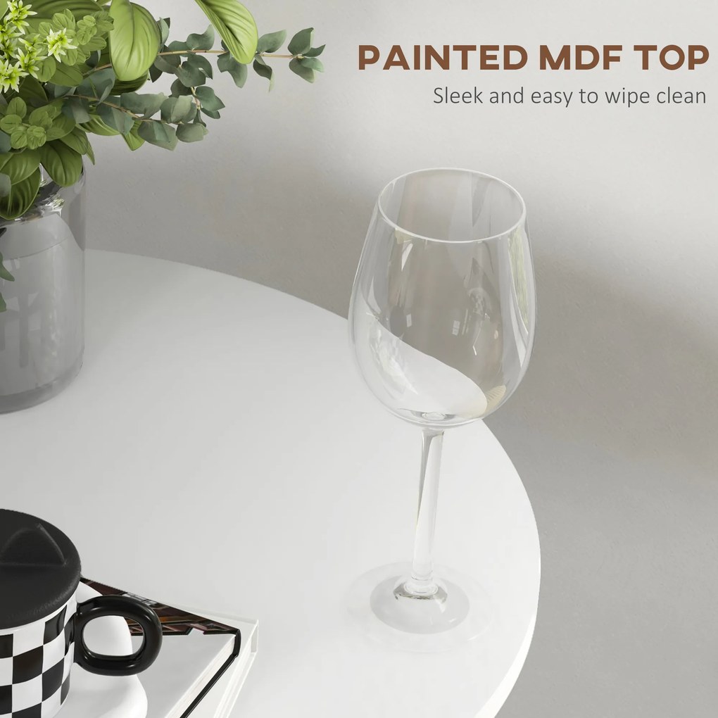 HOMCOM Okrągły stolik barowy biały stół kuchenny do salonu i jadalni stalowy Ø60 x 102 cm | Aosom PL