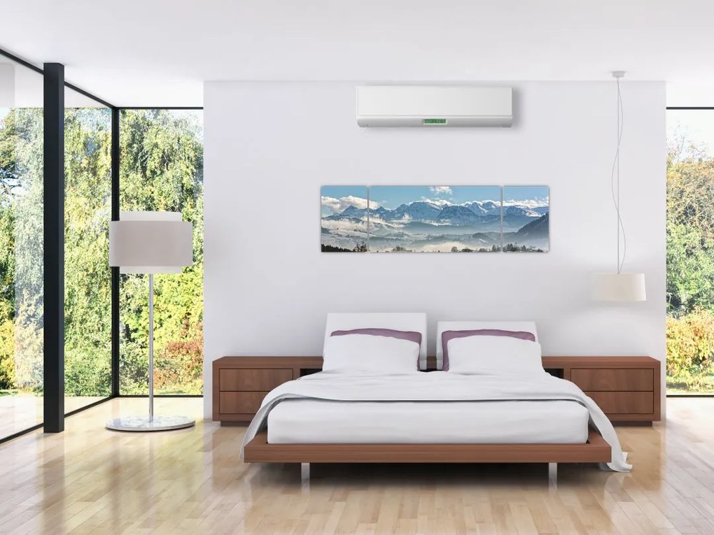 Obraz ośnieżonych gór (170x50 cm)