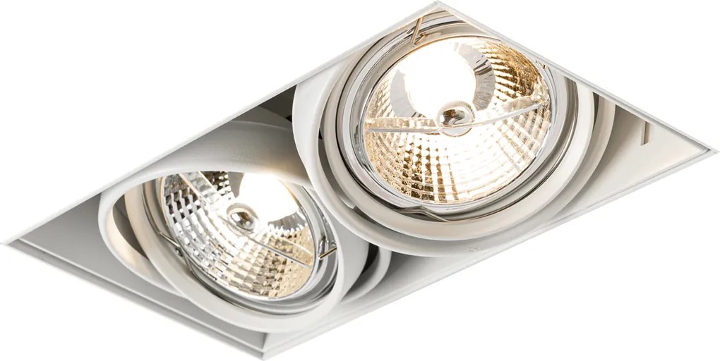 Zestaw 6 reflektorów wpuszczanych białe GU10 70mm 2-źródła światła bezramkowe - Oneon