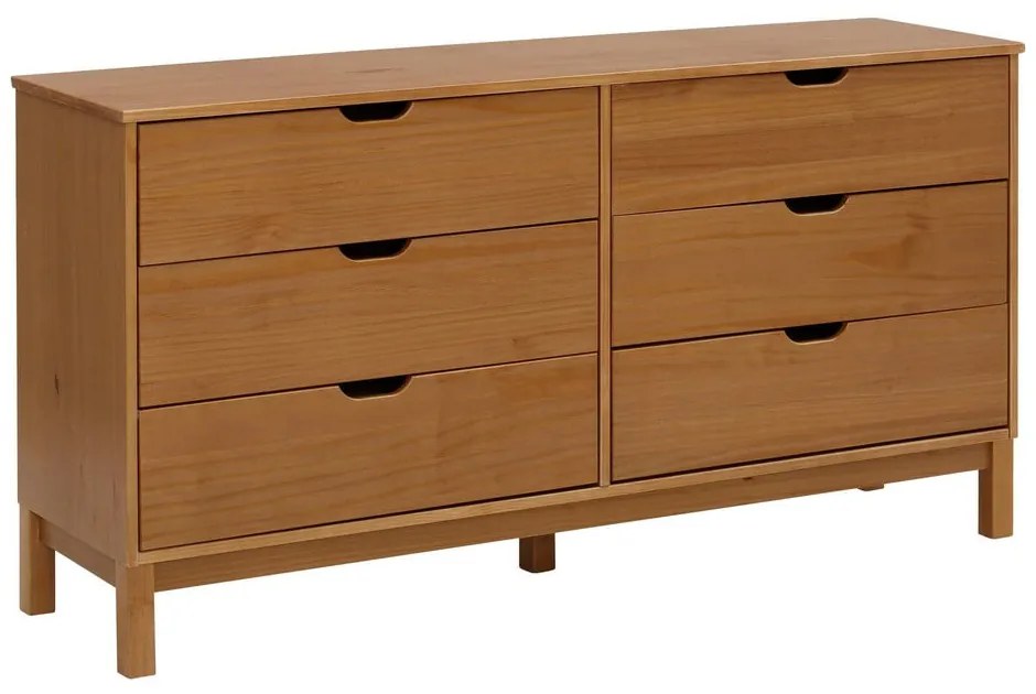 Niska komoda z litego drewna sosnowego w naturalnym kolorze 150x75 cm Post – Støraa
