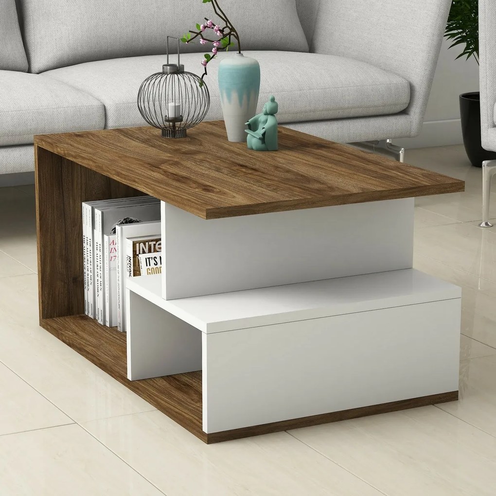 Stolik konferencyjny Arte White and Dark Walnut