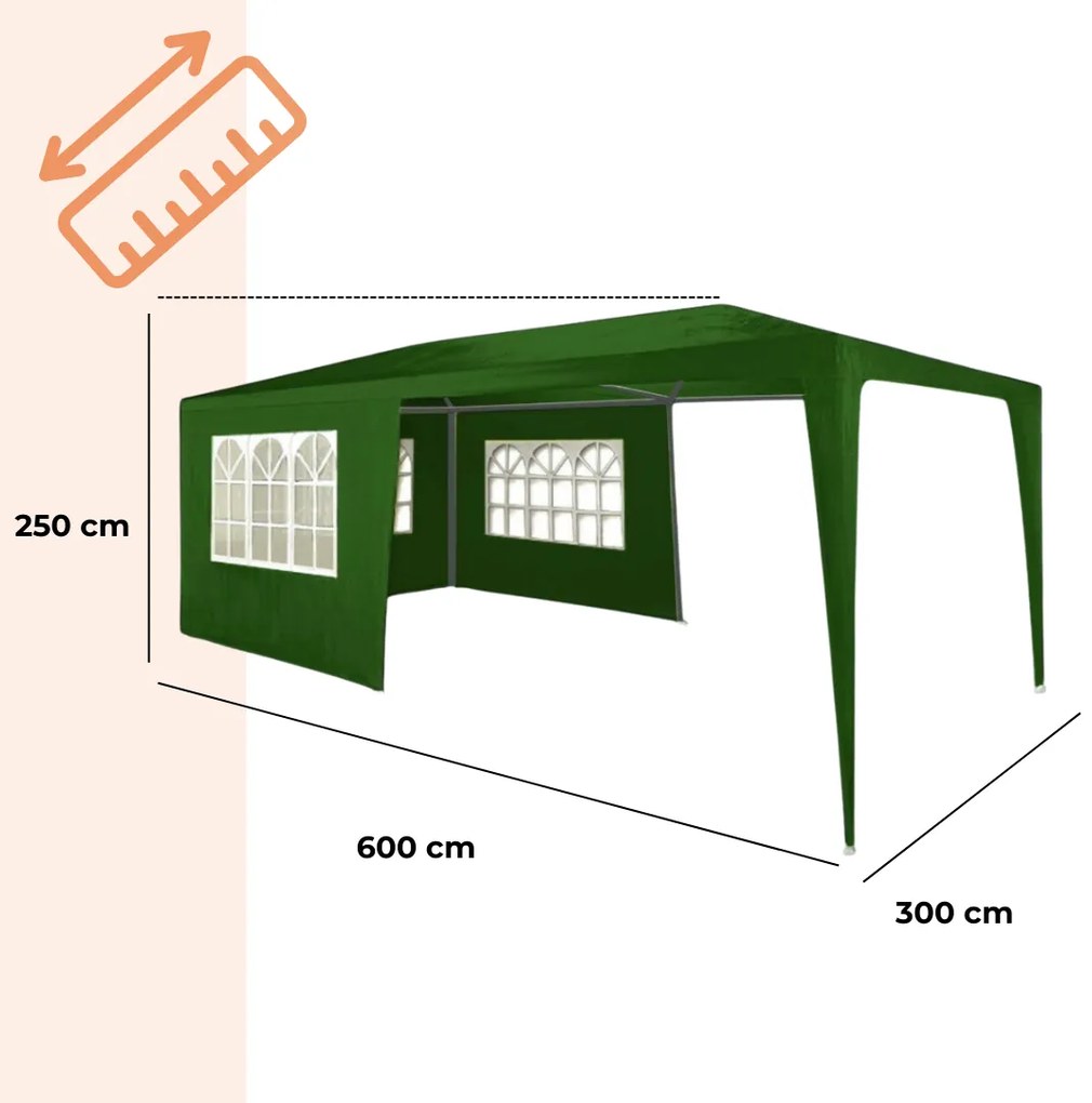 Jurhan Namiot imprezowy NEAPOL, 3x6m, zielona