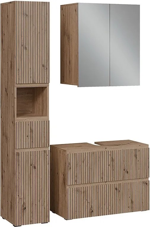 Zestaw mebli łazienkowych 3-częściowy rzemieślnik 80x35x58 takumi