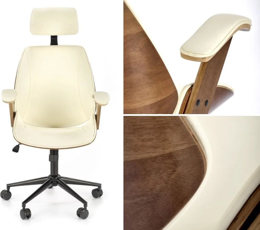 Nowoczesny fotel biurowy z oparciem ze sklejki Ignazio Halmar