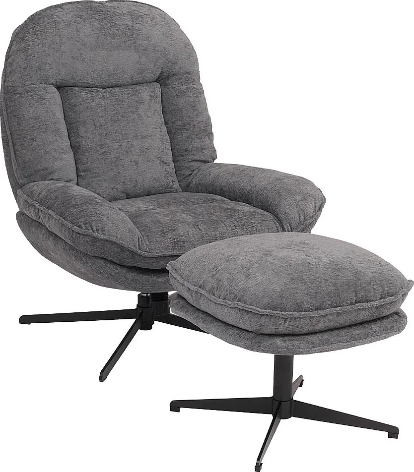 Fotel relaksacyjny z podnóżkiem MCW-P32,  szary