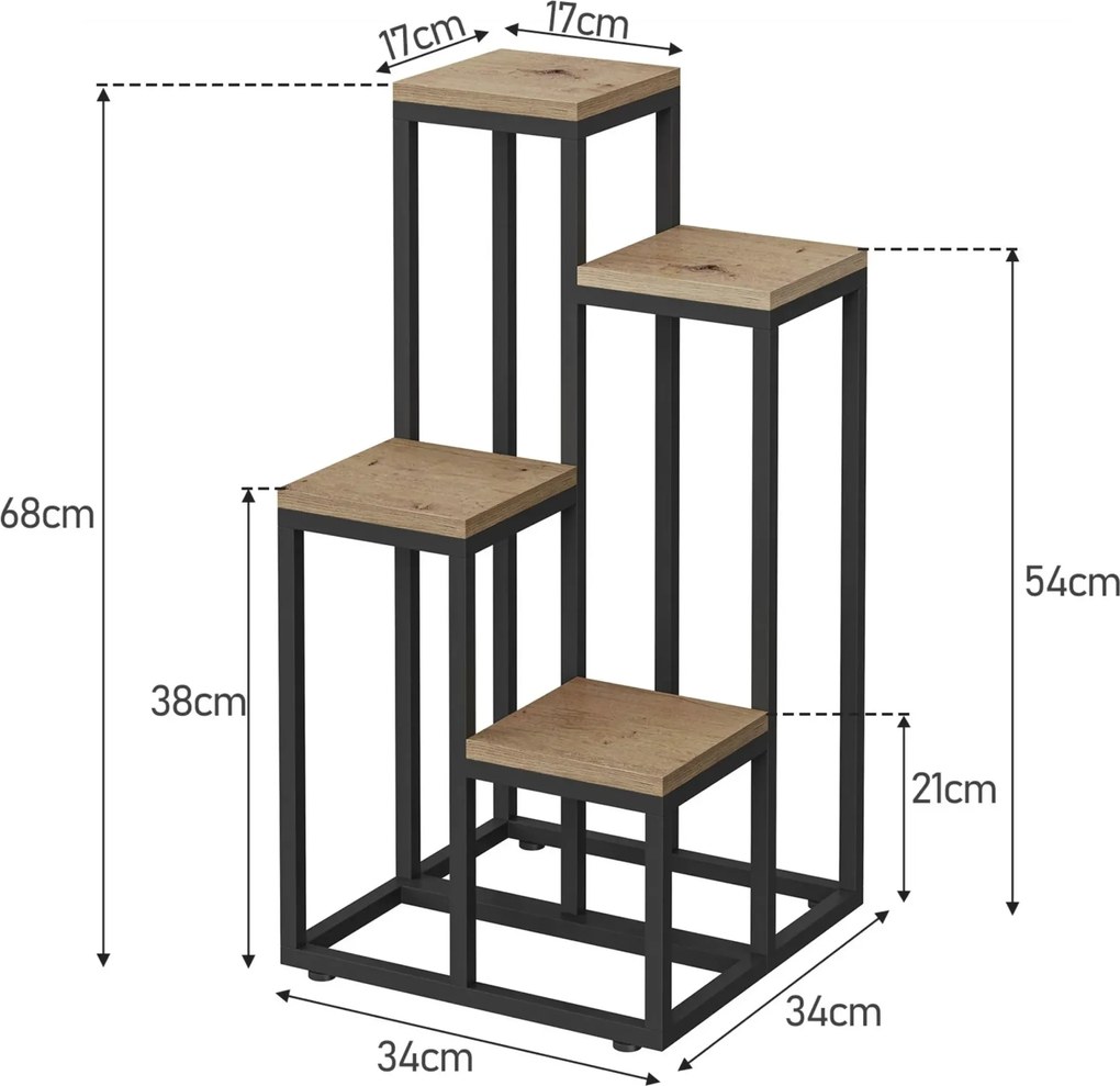 Kwietnik stojak na kwiaty metalowy dąb artisan S0-T05
