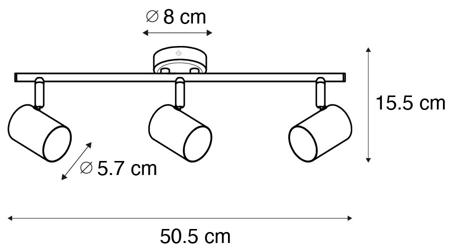 Nowoczesny reflektor brązowy, regulowany, 3-punktowy - Jeana