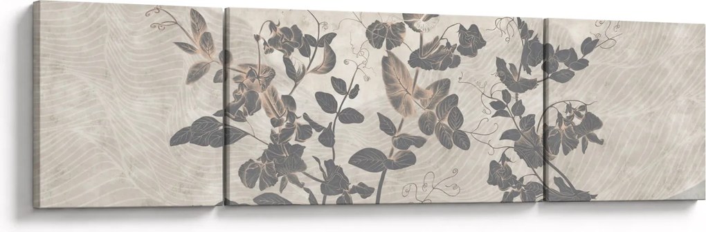 Obraz - Teksturowane liście (170x50 cm)