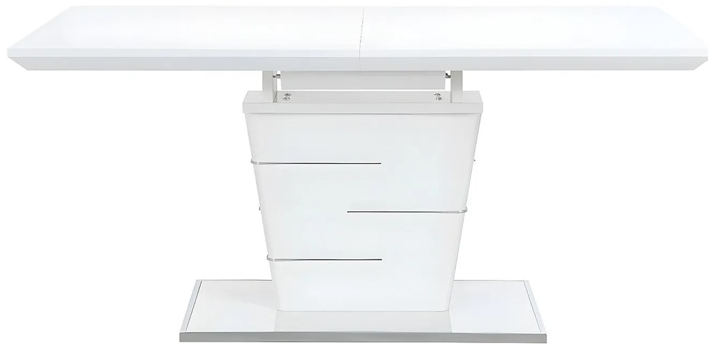 Rozkładany stół do jadalni AMELLE - 6 do 8 osób - MDF lakierowane na biało